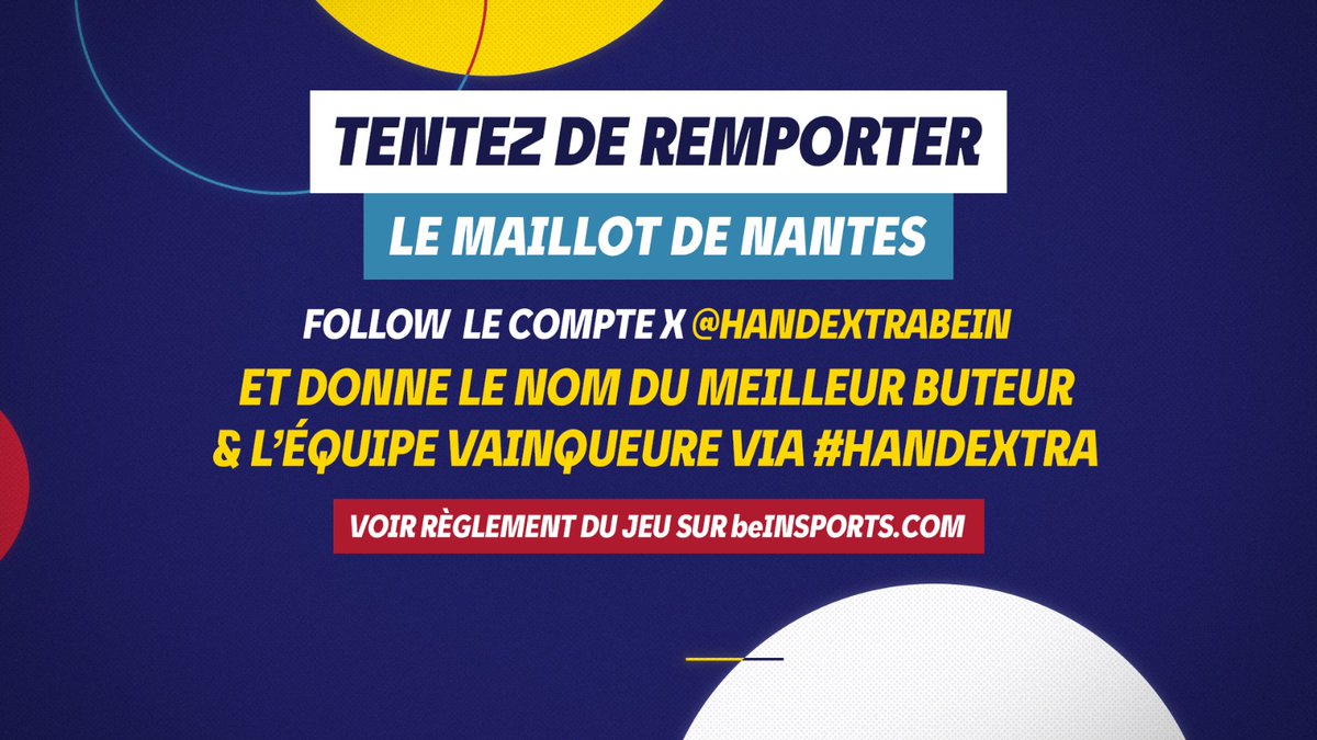 HandExtrabeIN's tweet photo. 🏆 JEU CONCOURS #HandExtra 
🎁 Tentez de remporter le maillot du @HBCNantes à l’occasion de Nantes - Toulouse !
🎯 Pour participer : 
👉 Follow @HandExtrabeIN 
👉 Donnez le meilleur buteur du match + l'équipe victorieuse avec #HandExtra 
🍀 Bonne chance à tous ! https://t.co/NxrMWoGB8T