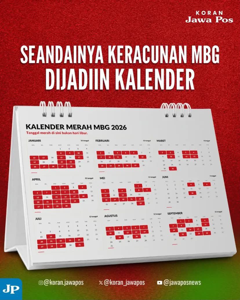 LambeSahamjja's tweet photo. jawa pos sedang memasak 
tiap kejadian ker4cunan mbg di jadiin tanggal merah di kalender https://t.co/GGKohGtYSf