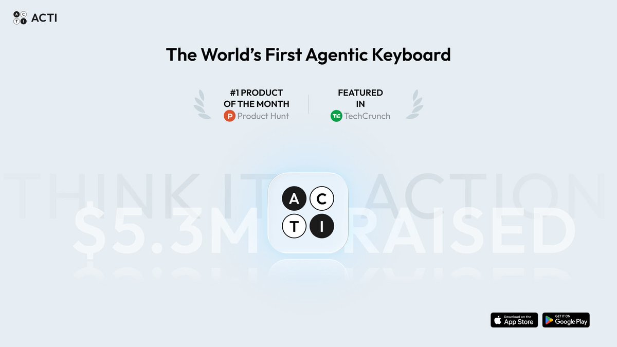 goesbygabriel's tweet photo. @imthepk launched acti, a keyboard with an agent built in. it acts on what you type in any app. https://t.co/jCiQyMBDWd https://t.co/uzYPc6dSj2