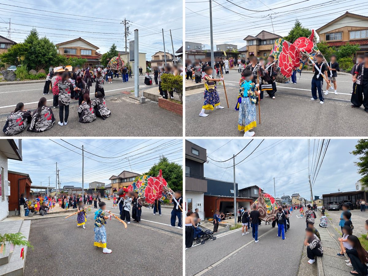 yoshihilo11's tweet photo. 能瀬の秋祭り。今年も獅子舞が店の前で舞ってくれました🦁
青年団の迫力ある獅子と、棒振りの子どもたち。町のみんなで見守る、毎年の大切な風景です���
担い手のみなさん、お疲れさまでした！
#津幡町 #金沢 #かほく #石川県 #リフォーム #修理 #新築 https://t.co/u1jbwGW0yC