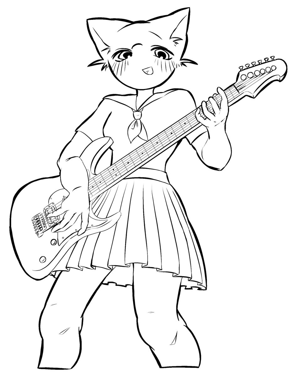 ariake_227's tweet photo. こないだの絵の線画です❗️
誰か塗ってくれたらウレシー😻😻 https://t.co/ht5XncrcSi