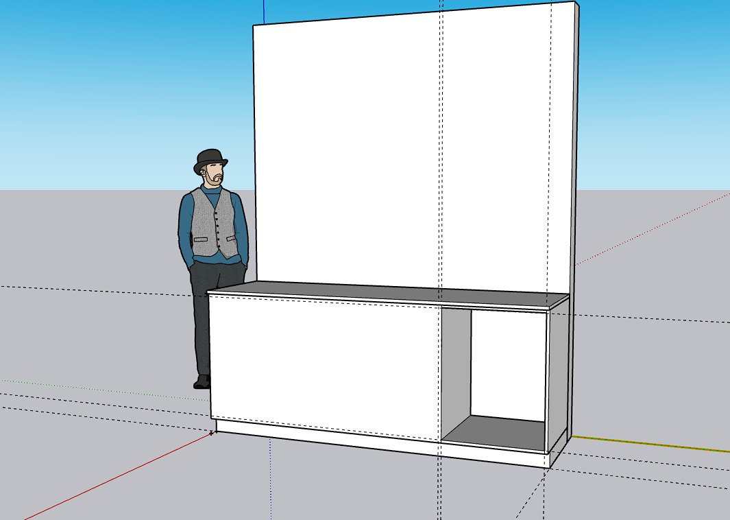 PandizMoon's tweet photo. Eu e o moço do SketchUp encarando esse nicho do frigobar e fingindo q o armário com a pia vai caber perfeitamente sim confia 😭 https://t.co/zpGBYdureh