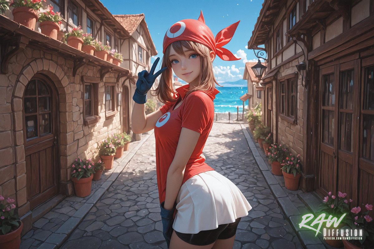 RawDiffusionSFW's tweet photo. Hoenn’s contest ace May, bandana bright under open skies. Warm golds, vivid greens, a pose ready for any challenge.
SFW. No nudity
#May #Pokemon #AIArt #AnimeArt #DigitalArt #SFW https://t.co/dAELU63mxt