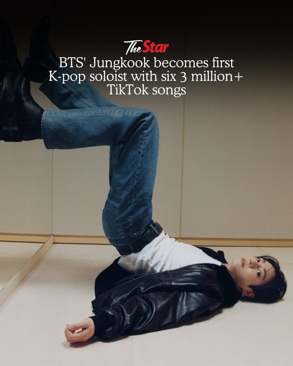 staronline's tweet photo. BTS' Jungkook has added another notch to his TikTok record, with six of his songs each surpassing 3 million uses on the platform.

Jungkook's most-used song on TikTok was "Left and Right," his collaboration with the American singer-songwriter Charlie Puth. The song has been used in more than 23.2 million posts.

"Dreamers" followed with 16.9 million posts, while "Seven" surpassed 8.5 million. "Left and Right (Sped Up Ver.)" was used in over 3.9 million posts, "3D" in 3.2 million and "Still With You" in around 3 million.

Full article: https://t.co/1tAUOWX1lO

Visit https://t.co/7rjeqpUqS1 for more stories.
#TheStarMalaysia #News #BTS #Jungkook