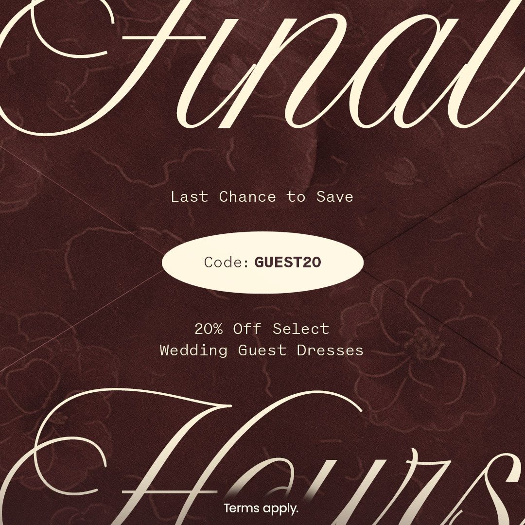 lulusdotcom's tweet photo. last call ⌛ send in your RSVP and then shop the sale to save 20% on select wedding guest dresses with code GUEST20 at checkout ​​🍁🛍️ shop now: https://t.co/N3vOySvF6A
​
*terms apply. see https://t.co/5cNRYJm484 for details https://t.co/5mvkNW3zwF
