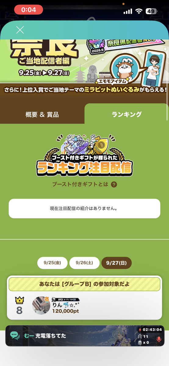 rvrqak's tweet photo. デビュラン1ヶ月1位取りました😭😭
みんなのおかげで1位とれて、嬉しくて普通に泣いたし、
ちゃっかり奈良と妹ランキングまでTOP10入りさせてもらいました🥹
ホンマにホンマにありがとう🥲
これからもみんなが楽しいって元気もらえるって枠にしたいです📣 https://t.co/gAiojwOZOu