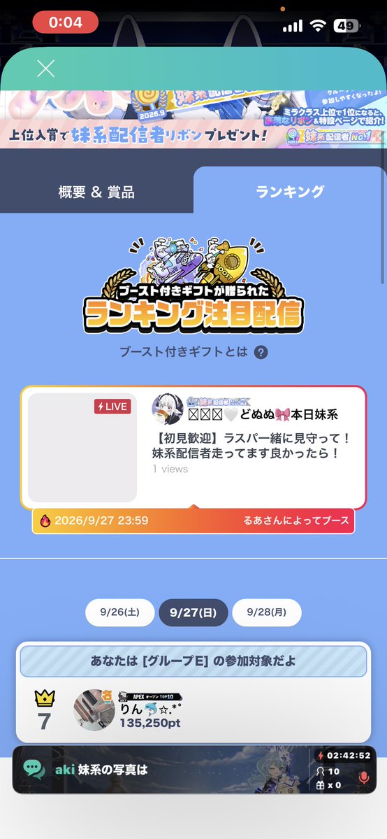 rvrqak's tweet photo. デビュラン1ヶ月1位取りました😭😭
みんなのおかげで1位とれて、嬉しくて普通に泣いたし、
ちゃっかり奈良と妹ランキングまでTOP10入りさせてもらいました🥹
ホンマにホンマにありがとう🥲
これからもみんなが楽しいって元気もらえるって枠にしたいです📣 https://t.co/gAiojwOZOu