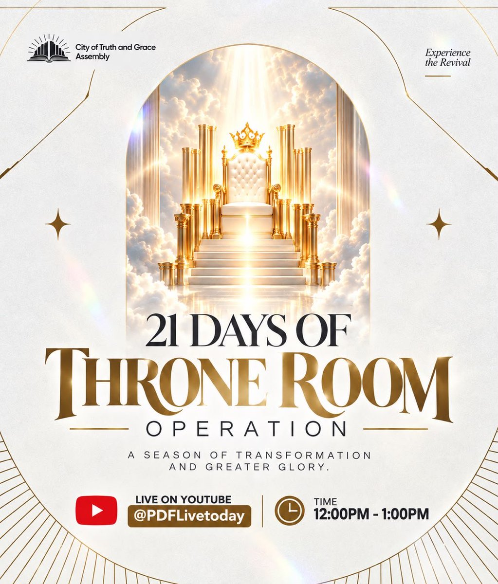 PastorOhis's tweet photo. THRONE ROOM OPERATION WITH PASTOR DIPO FISHO 
MONDAY 28TH SEPTEMBER 2026. 12PM
#ctga
#pastordipofisho 
#throneroomoperations https://t.co/Bw0FqKPpyd