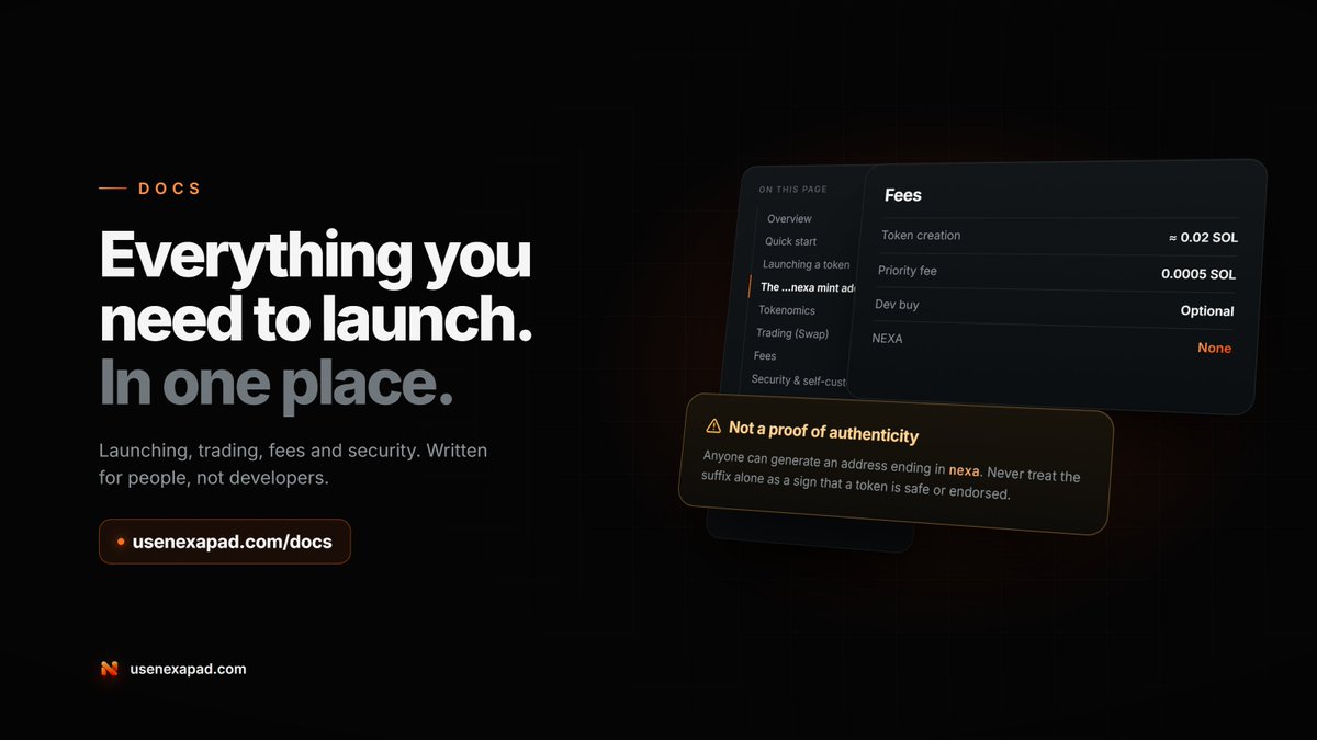 Usenexapad's tweet photo. NEXA docs are live.

How launching works, what the …nexa address means, fees, trading, security, and fixes for the common stuff. Written for people, not developers.

https://t.co/6MPBLfPdY6 https://t.co/HRNCk5XpkZ