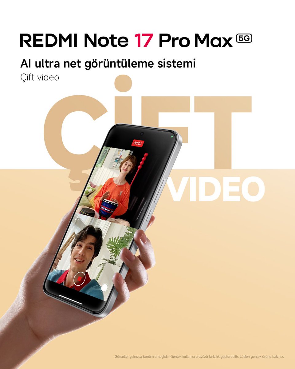 XiaomiTurkiye's tweet photo. Tek an, iki farklı bakış açısı. 🎥
AI destekli görüntüleme sistemiyle #REDMINote17ProMax5G , akıllı geliştirmelerle daha net kareler yakalamanı sağlıyor. Dual Video ile hem sahneyi hem de kendi tepkini aynı anda kaydet.
#REDMINote17Serisi #MaxGibiMax #TitanGücüyleMaksimuma https://t.co/lCzq5VQaRP
