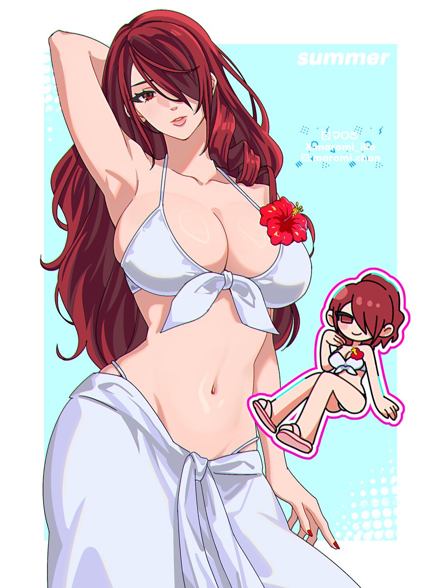 maromi_ika's tweet photo. 水着描き納め🌺 https://t.co/TqYt51T3GQ