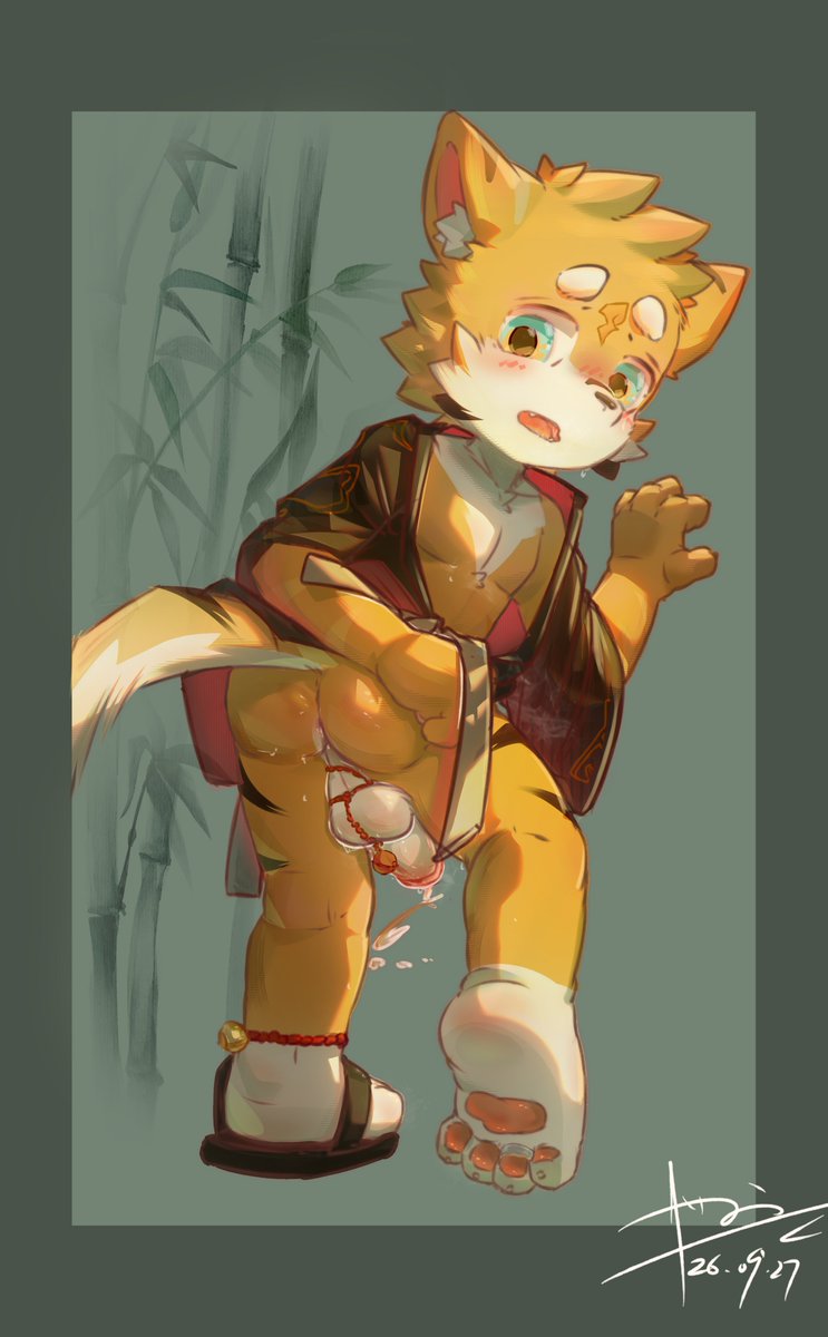 AotunNourn's tweet photo. 今年的第一张稿子！金主是@somebiny 感谢支持哦❤️
#furry #兽人 #NSFW #暴露 #绳子 https://t.co/535YrUBkRr
