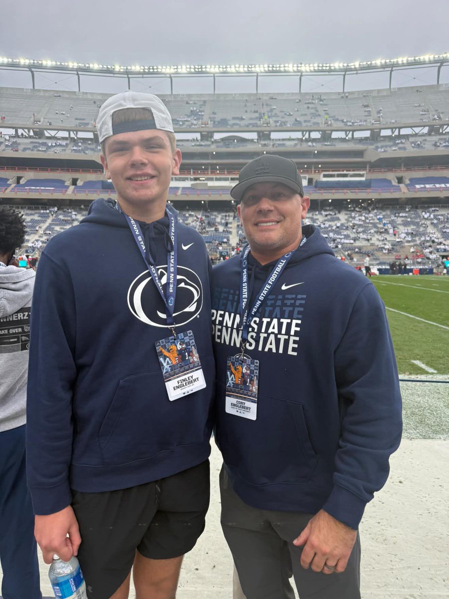 EnglebertFinley's tweet photo. Thank you @PennStateFball for the game day experience 

#psufootball #weare 
@CoachMC_PSU 
@DerekHoodjer 
@coachnazoliver 
@Jay_Elliott15 
@PSU_JCM 
@T_Mouser https://t.co/EIpwbiWAjE