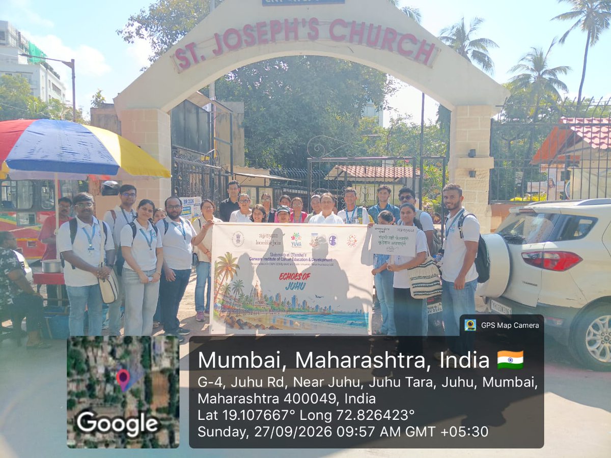 IndiatourismM's tweet photo. Celebrating #WorldTourismDay2026 with a Heritage Walk through Juhu! Indiatourism Mumbai supported GICED, University of Mumbai, in exploring Juhu’s rich cultural and architectural heritage with 20 participants.
#Indiatourism #Mumbai #Juhu #HeritageWalk #IncredibleIndia https://t.co/M1petE8O5u