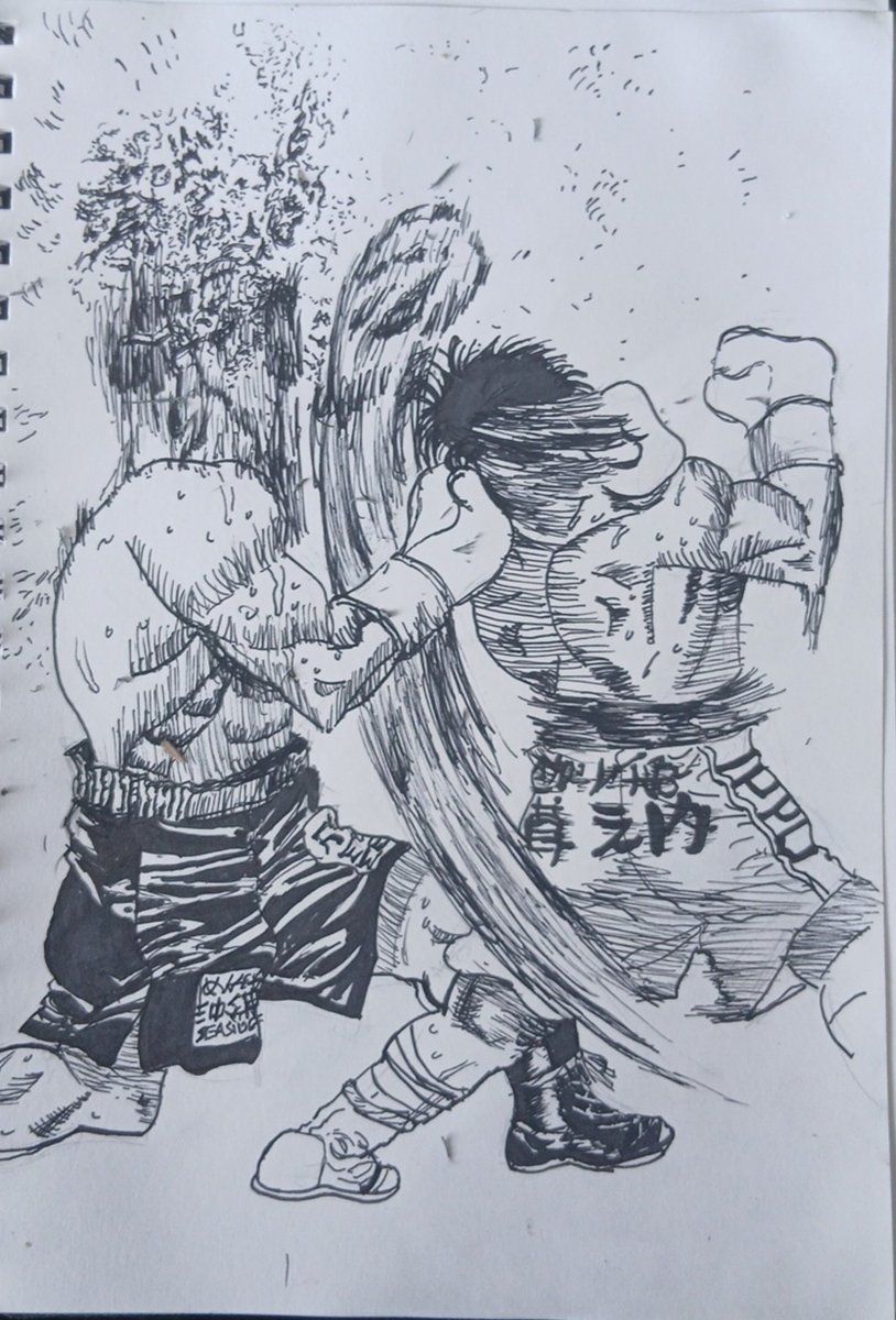 rory_fahy's tweet photo. Drawing a manga panel from ippo really allows you to appreciate how great morikawas art is https://t.co/to4ZmS6j7O