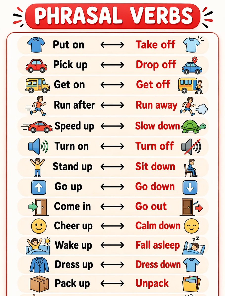 English_basic0's tweet photo. 📚 15 Phrasal Verbs You Must Know! https://t.co/voP84r15bi