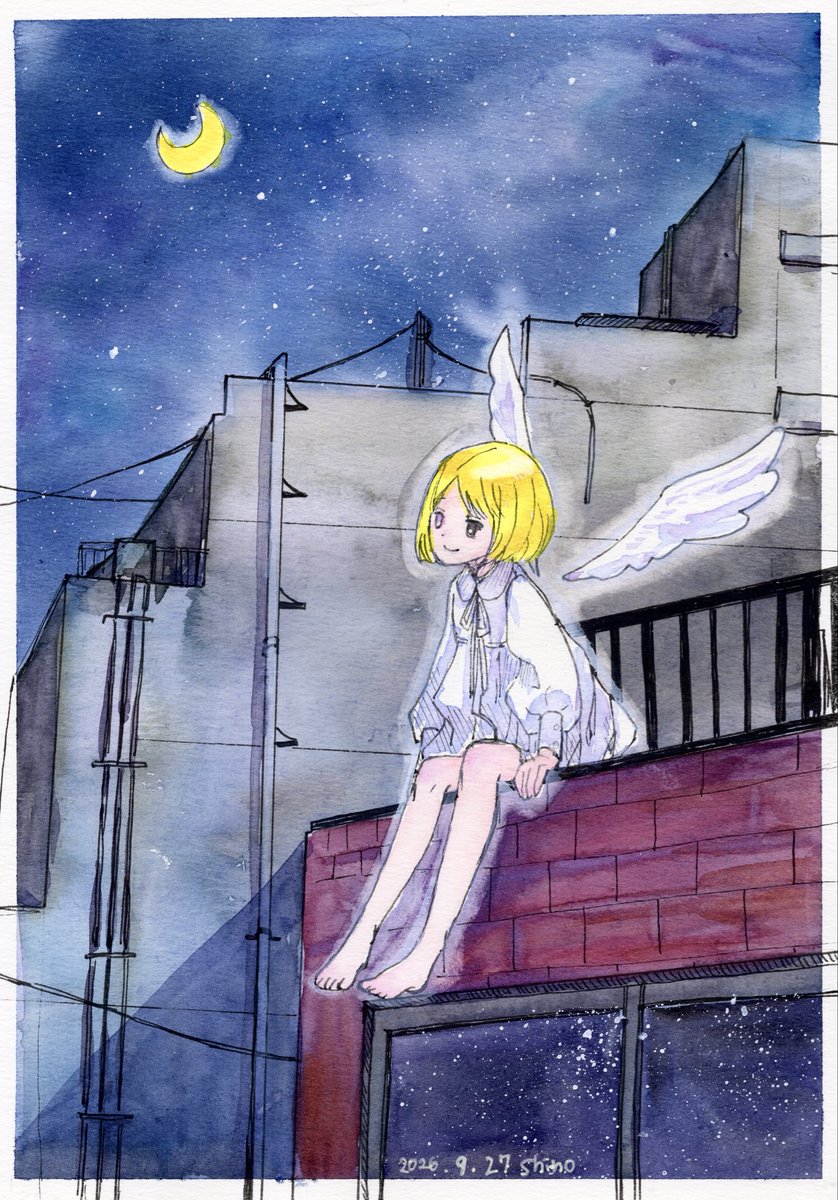 shinokaede_'s tweet photo. 旅する少年  #水彩  #創作イラスト #創作 #アナログイラスト https://t.co/Q2iEDZeHSQ