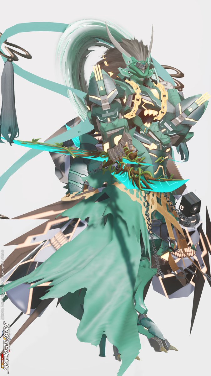 HgzWp6's tweet photo. #PSO2NGS #キャストはいいぞ
「🌀風神風キャスト🌬」
古より語られる風神の姿を再構築したキャスト。
🌬を操る《風輪》を携え、旋風の力を纏う。
頭部は竜のような装飾となっている。

久しぶりにアクラオヘッドォォォオギャ👶💦
やっぱり髪が装飾でついているヘッドパーツはいいね…
こういうパーツも増えてほしいね🔥