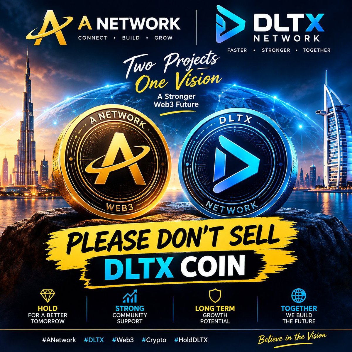 Cryptorabi121's tweet photo. A Network × DLTX 🌐🔥

Two Projects. One Vision.
Building a stronger Web3 future together. 🚀

Please don’t sell DLTX. Stay strong, stay connected, and support the community. 💙

#ANetwork #DLTX #Web3 #Crypto #Crypto_mining @DeltixOfficial @Dr_ANET1 @LateshShetty13 @maya_olga08 https://t.co/m6ZK3p4hE2
