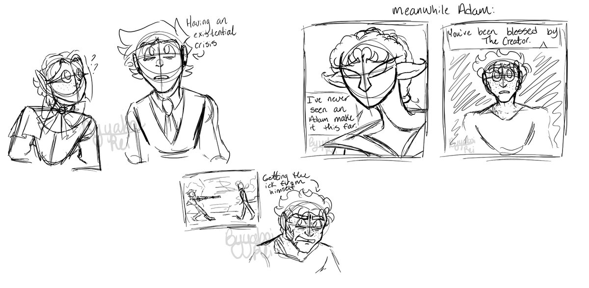 Ya_Boi_Rei's tweet photo. Oc doodle dump! I've been having a lot of fun working on my characters lately! I hope you enjoy!
#oc #originalcharacters #comic #deities #humans #aliens #space #theuniverse #thelooooooore #concepts #heros #villains #digitalart #traditionalart #doodles #alternateuniverses #drawing https://t.co/LqFWvsvf1j