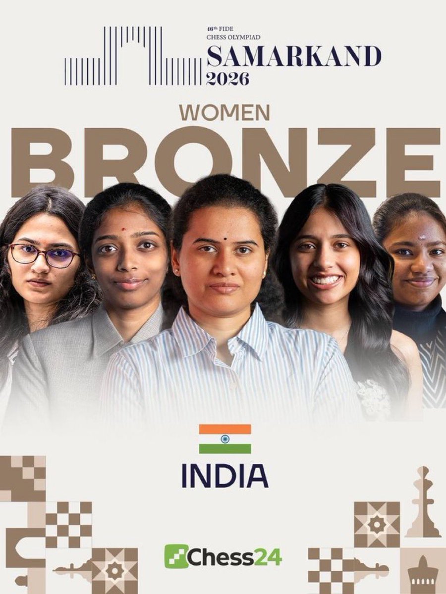 anandmahindra's tweet photo. The Alchemy of Indian Chess…

In chemistry, Silver is a true noble metal, and Bronze is an alloy forged by bringing elements together. 

Honestly, what a fitting metaphor for how our teams played. 

Open Team - Silver
Women’s Team - Bronze

Backing up a double-gold performance at the last Olympiad with another double podium at this edition shows real depth. 

It’s proof that India’s chess ecosystem is strongly consistent and just keeps producing world-class talent year after year. 

Massive congrats to both teams on keeping us at the top! 🇮🇳✨