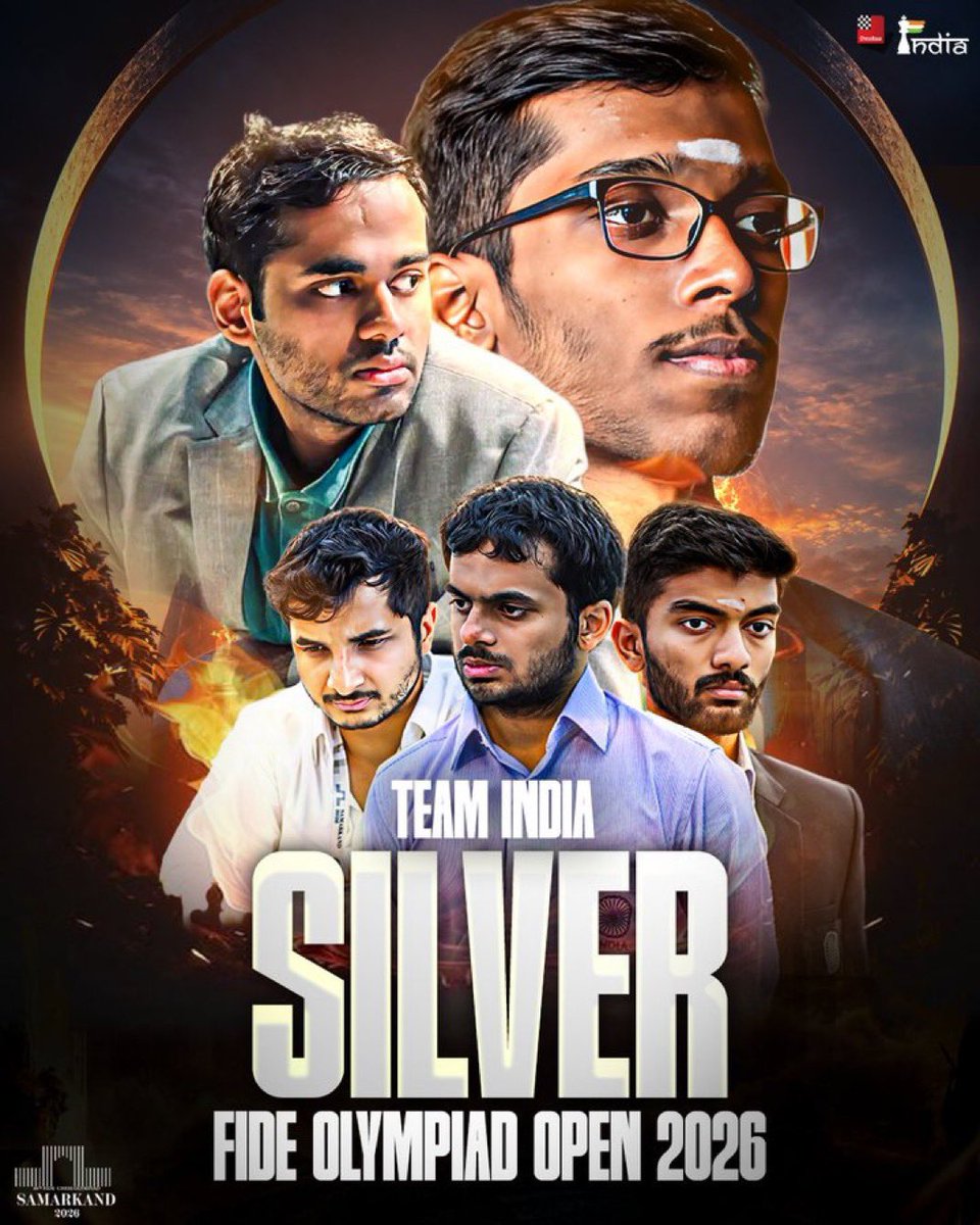 anandmahindra's tweet photo. The Alchemy of Indian Chess…

In chemistry, Silver is a true noble metal, and Bronze is an alloy forged by bringing elements together. 

Honestly, what a fitting metaphor for how our teams played. 

Open Team - Silver
Women’s Team - Bronze

Backing up a double-gold performance at the last Olympiad with another double podium at this edition shows real depth. 

It’s proof that India’s chess ecosystem is strongly consistent and just keeps producing world-class talent year after year. 

Massive congrats to both teams on keeping us at the top! 🇮🇳✨