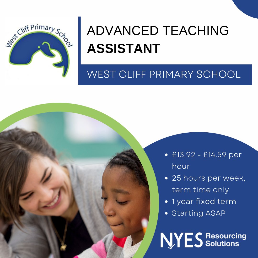 NYESResourcing's tweet photo. Help shape a child's very first experiences of learning in a school where every child is encouraged to flourish.
Apply now! https://t.co/5uWAQM66N2
#TeachingAssistant #AdvancedTeachingAssistant #EarlyYearsJobs #EYFS #EducationJobs #WhitbyJobs #SchoolJobs https://t.co/Lo0lvSw7CB