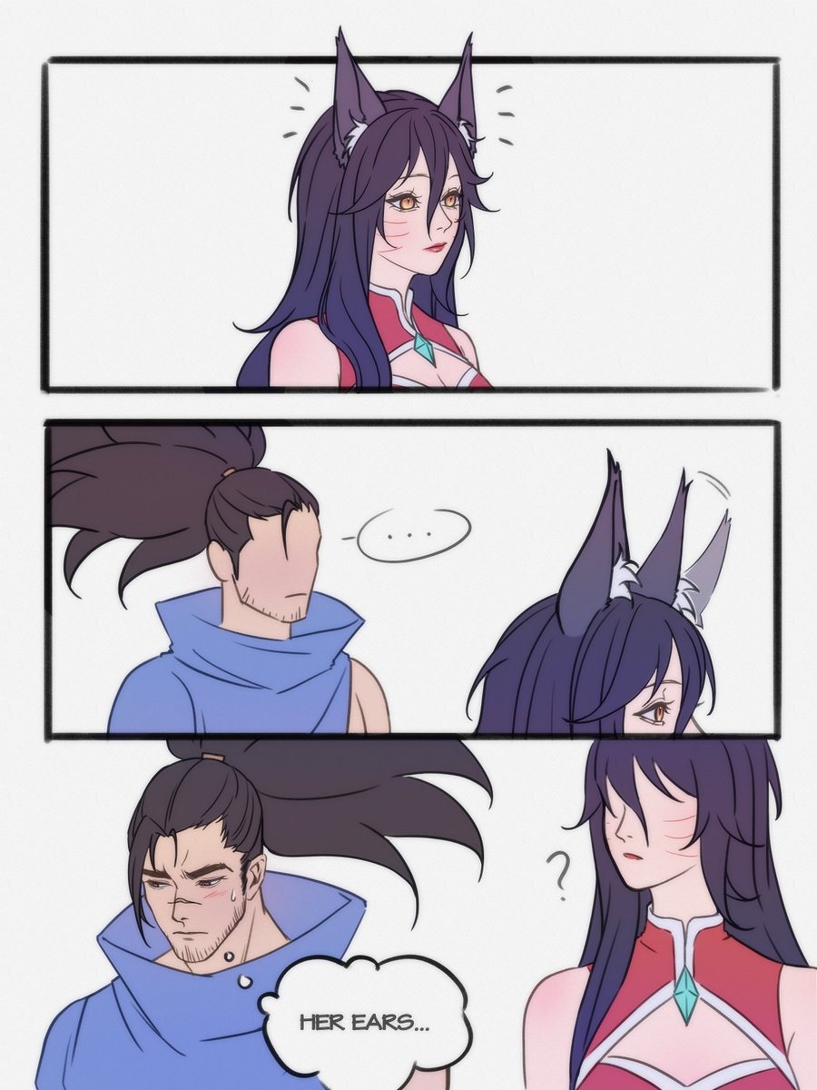 Pfff0404's tweet photo. No one could deny the cuteness of her ears 😽
#yasuo #ahri #LeagueOfLegendsArt https://t.co/Tihxga9IzP