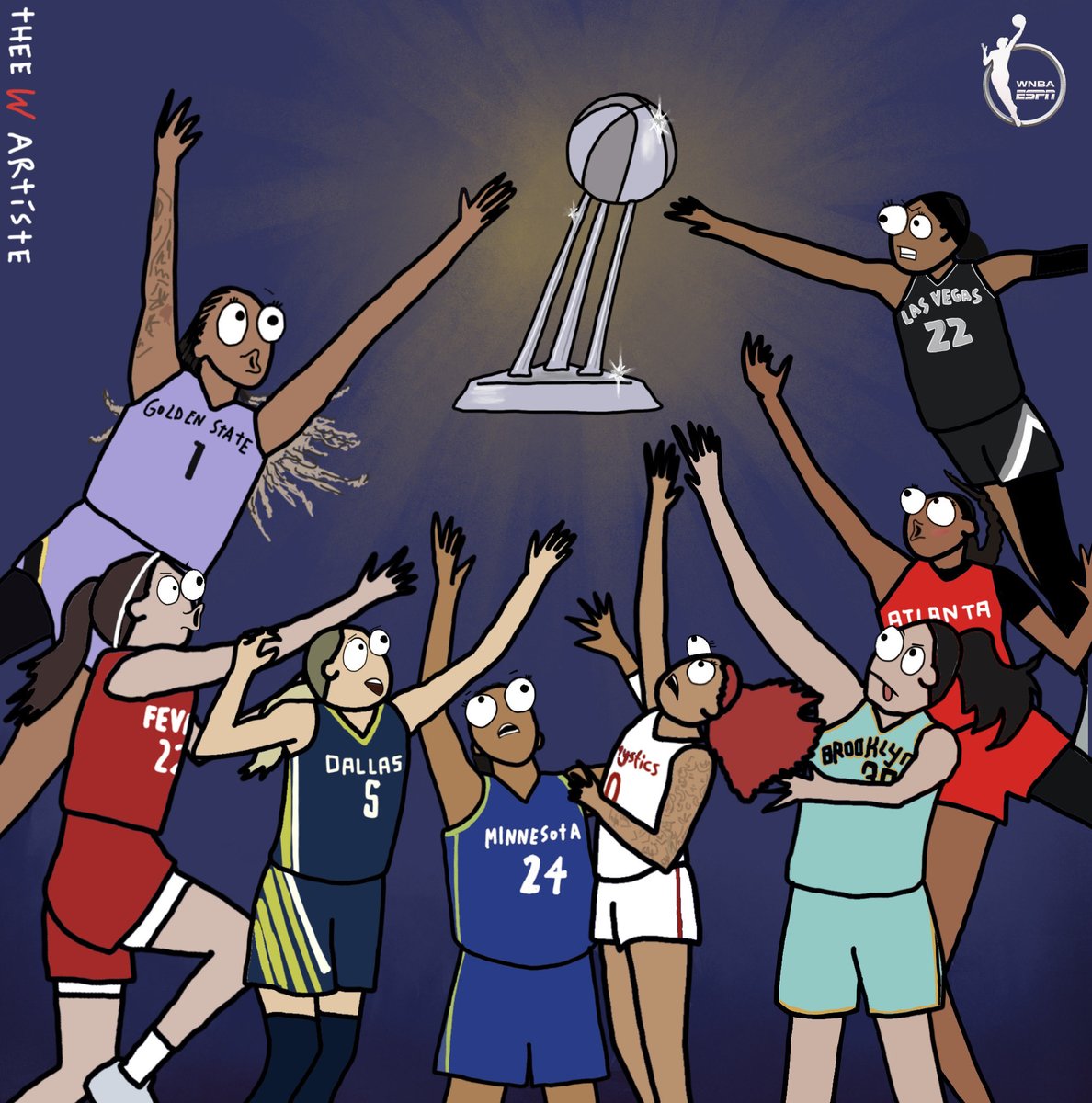 wnbaart's tweet photo. Today is the day. Watch the playoffs on ESPN and the ESPN App. Who y’all got? https://t.co/YcFTYxXRCx