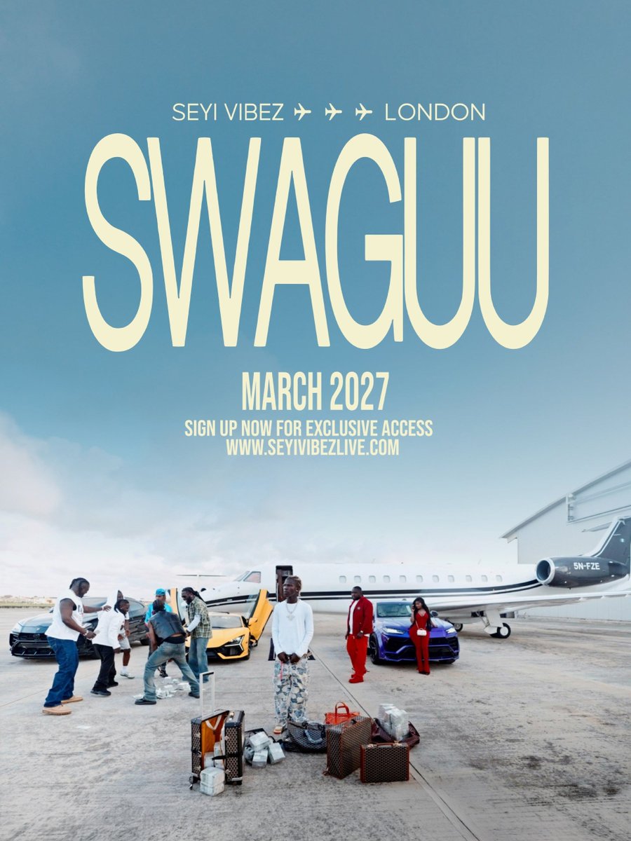 _Abdvl1's tweet photo. LONDONNNN 🇬🇧🇬🇧🇬🇧

SEYI VIBEZ IS BRINGING SWAGGU TO LONDON!!! ✈️🔥

March 2027, THE SEYI VIBEZ IS TOUCHING DOWN! 😭👑

LONDON, ARE YOU READY FOR SEYI VIBEZ??? 🔥🔥 https://t.co/FqDOwyTHqJ