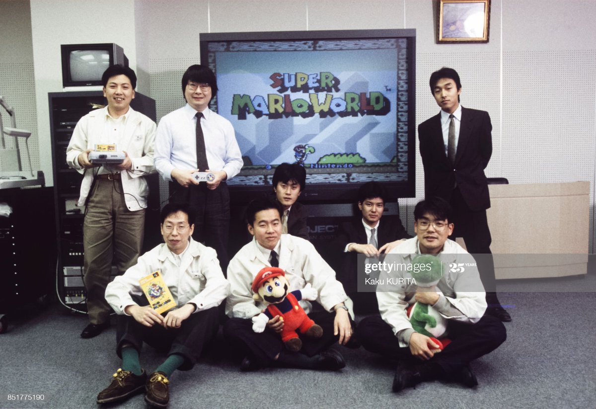 Lord_Arse's tweet photo. The Super Mario World Development Team. Look at that screen! https://t.co/JEV9pgwJV4