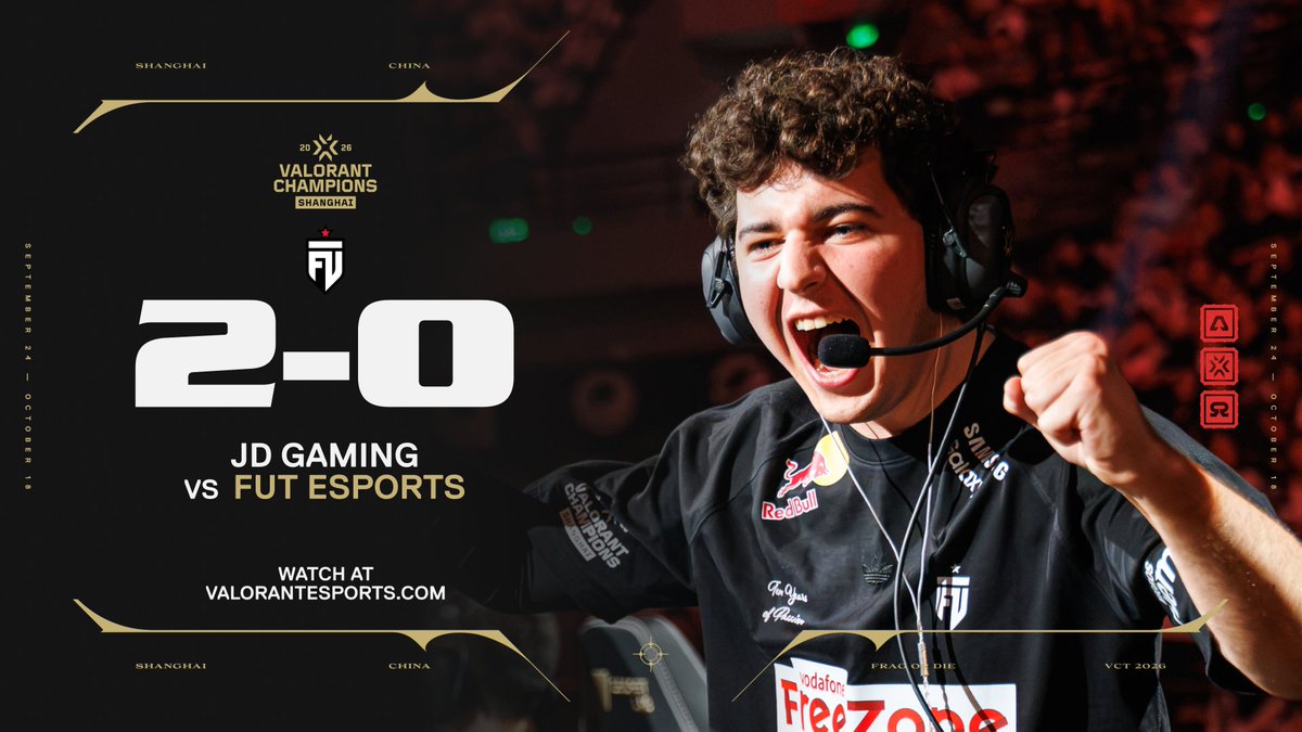 ValorantEsports's tweet photo. A dominant Map 1 to an insane comeback in Map 2.

@FUTesportsgg come out on top in their opening match at #VALORANTChampions Shanghai! https://t.co/coMPHaDEI2