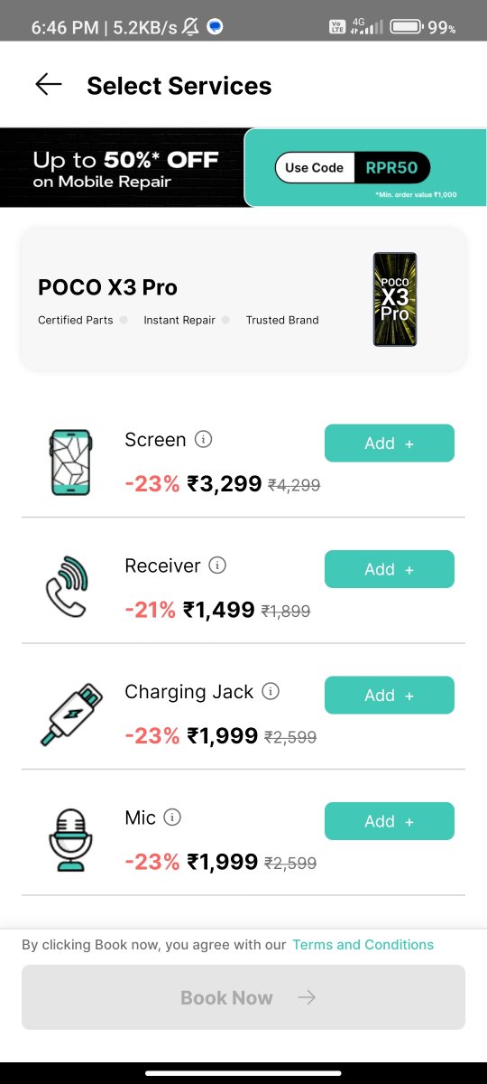 Lostboy_210's tweet photo. @cashify_ Battery replacement for POCO X3 Pro isn’t available on Cashify, while it’s offered for other phones. Please let me know if there’s an alternative way to get the battery replaced. @Cashify_Support https://t.co/DHimVWNiwB