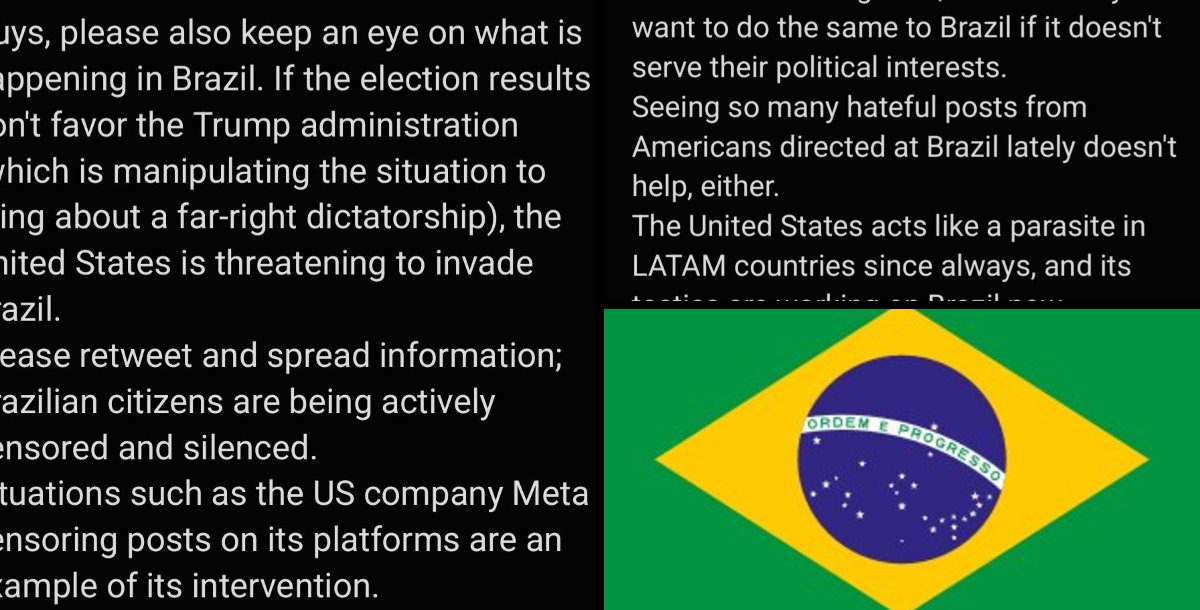 SUPERPLAYER1985's tweet photo. //As an American, I genuinely feel disgusted with what the US is doing.

//PLEASE SUPPORT BRAZIL!! https://t.co/9lONfQwGUu