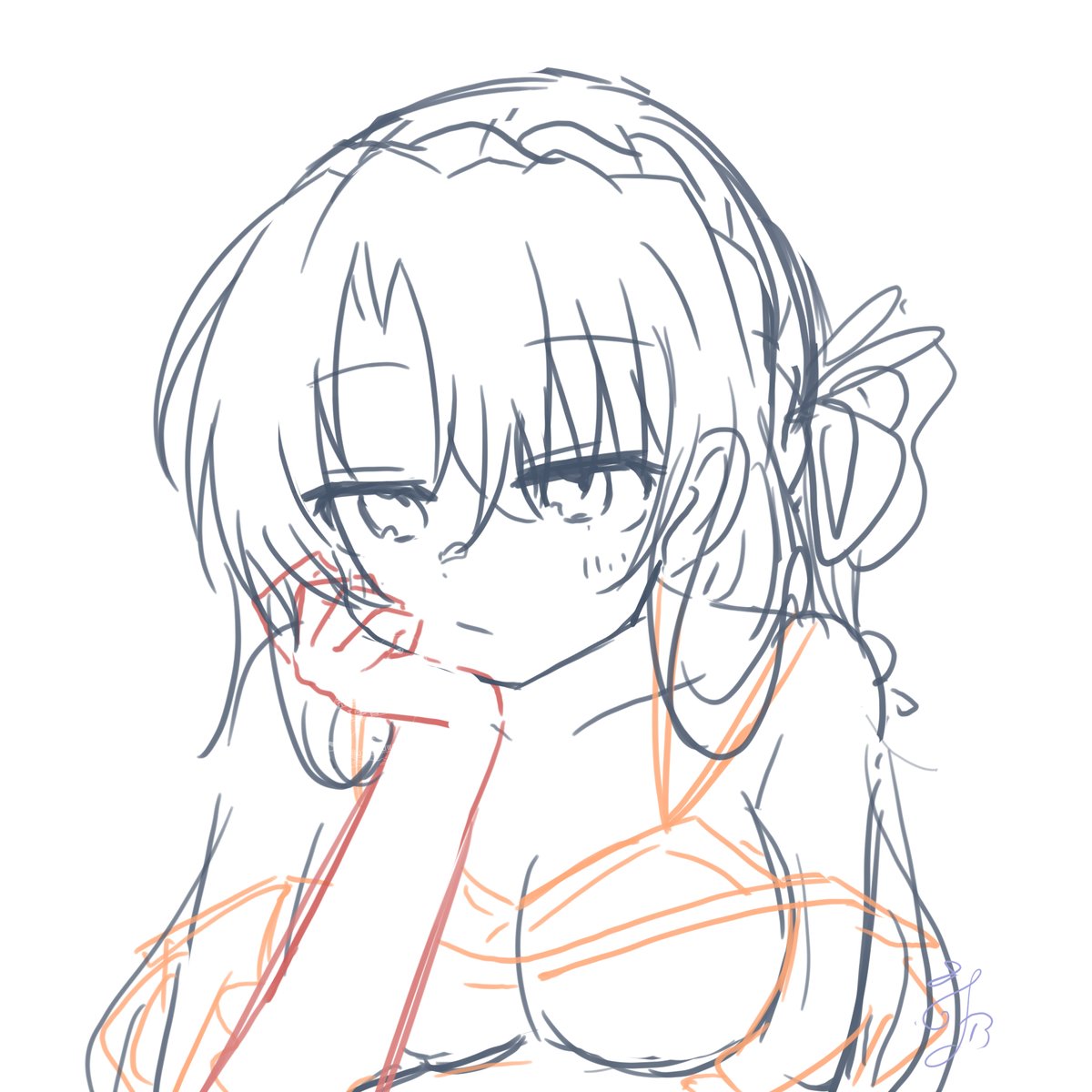 turatanuki's tweet photo. #このタグを見た人はラフ画とその完成絵を見せる https://t.co/8xA9w6bm6P