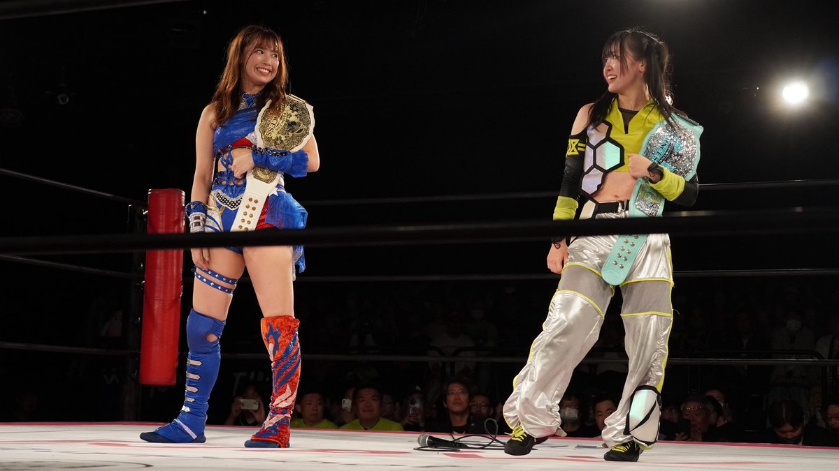 wt_base's tweet photo. チャンピオン同士の決着は大田区で…
#tjpw #荒井優希 #鈴芽 https://t.co/WRADpoRSma