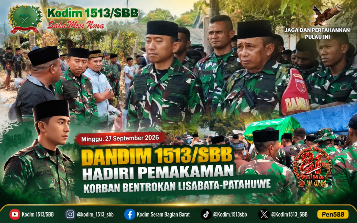 M1513sbb's tweet photo. Dandim 1513/SBB Hadiri Pemakaman Korban Bentrokan Lisabata-Patahuwe.

Baca Selengkapnya;
https://t.co/e8W4Q0Bx2q https://t.co/ou4cxblPhm