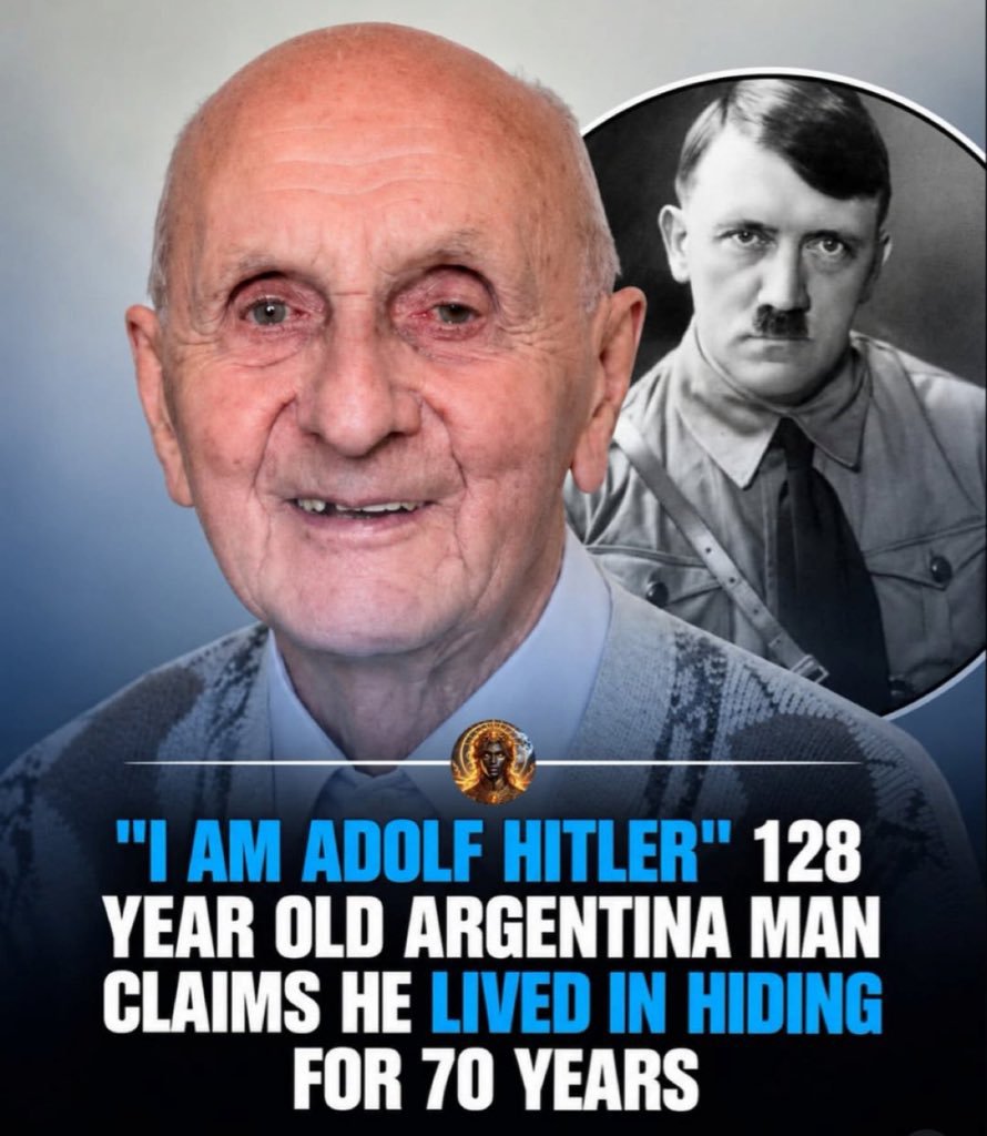BarronTrumzst's tweet photo. A 128-year-old Argentine man claims to be Adolf Hitler and says he lived under a new identity for 70 years after World War II

however, there is no credible evidence supporting his claim https://t.co/fHRO6c3fmi