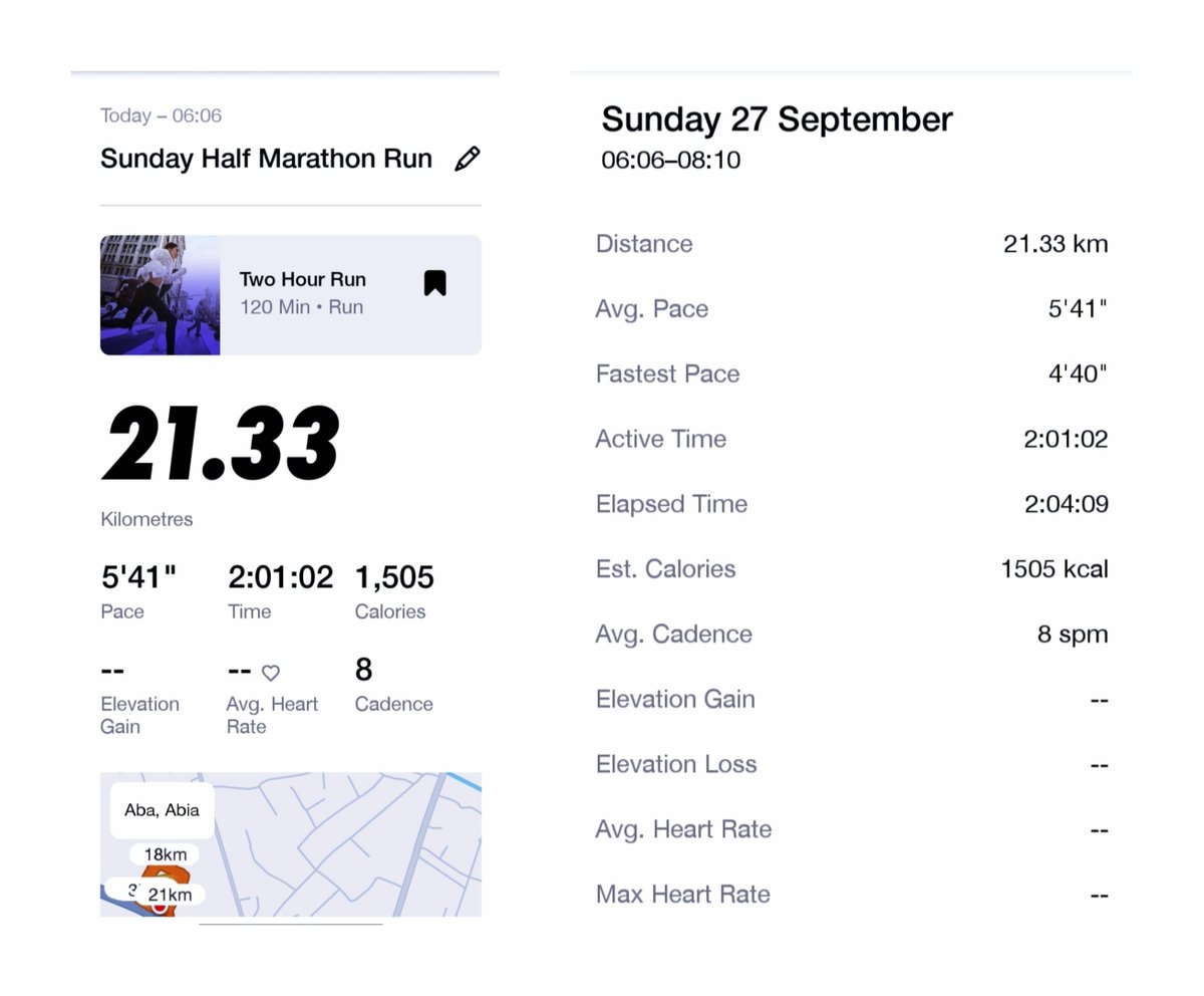 anyiwoorth's tweet photo. Sundays are also for Running 💨😀
#LetsGoWin 🏃🏿♂️✌🏿🥇
#HalfMarathon #2Hrs ✅
#Nike #JustDoIt #SundayRun https://t.co/FSGg54i9HX