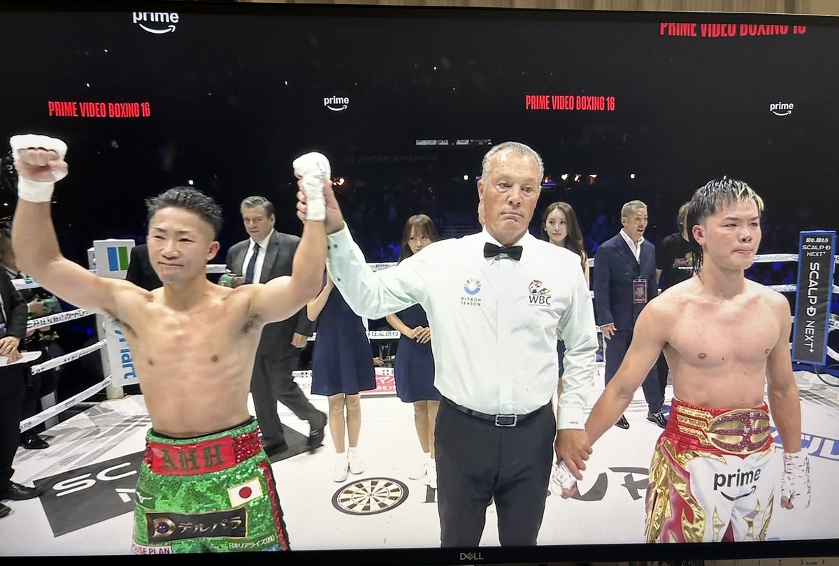 yuki_G24's tweet photo. 拓真が揺らがない！

前半完全に拓真が握って今回も圧勝かと
思いきや天心の目の覚める1発！
#お父さんに怒られるでしょうな

12R的確に細かく当て続けて
精神的な揺らぎが見えない強さ！

ただ
天心打たれ強い！強くなってる！！

しかし、
キッチリまとめて骨太の勝利！！！

強えぇぞ！井上拓真！ https://t.co/g3bNblLeUL