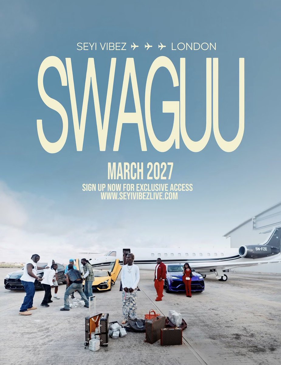 hypetribeng's tweet photo. 🚨Seyi Vibez announces London show for his SWAGUU Tour in March 2027 🇬🇧 

GUESS THE VENUE? 🏟️👀 https://t.co/A0ruI2DvQH