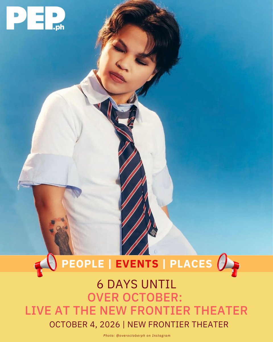 PEPalerts's tweet photo. 6 DAYS TO GO! ✨
Get ready for an emotional night as Over October brings their heart-rending music to the New Frontier Theater on October 4, 2026.
Mark your calendars and get ready to sing along with Over October! 🎸
#OverOctoberLive #PEPConcerts #PEPSocial #PEPAly https://t.co/Q876luggzP