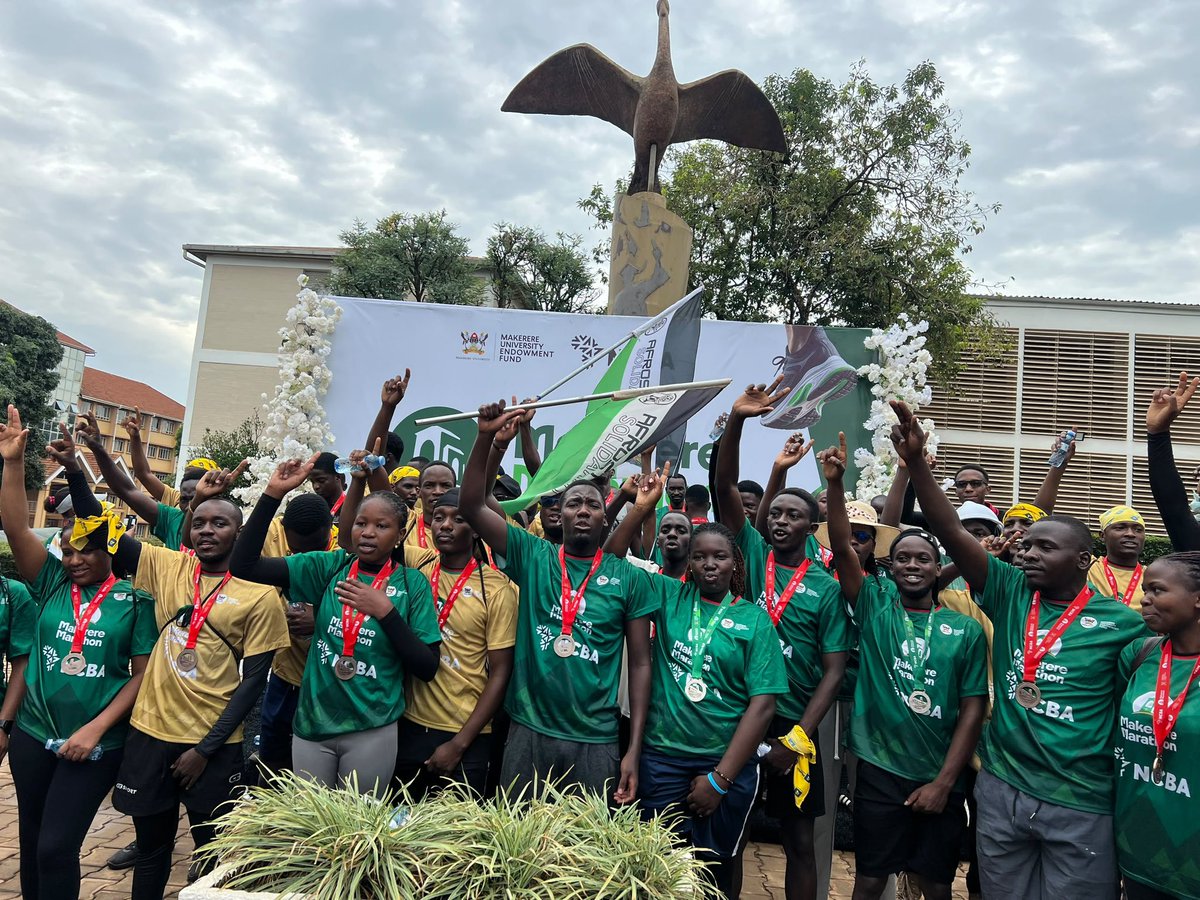 Kun2Sharif's tweet photo. From the climb to the finish line we showed up, pushed through, and made every step count. 

That’s what Afro stone solidarity stands for.

Proud moments, shared strength, and the spirit of the @Makerere Marathon. 

Together, we ran for a stronger cause bigger than ourselves. https://t.co/NX8AhYJAei