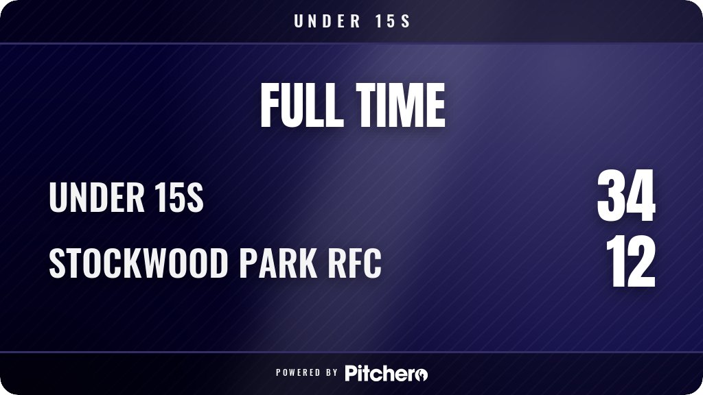 NOSRFC's tweet photo. FULL TIME: Under 15s 34 - 12 Stockwood Park RFC
#UNDSTO #Pitchero
https://t.co/GlyLE3S9Ur https://t.co/RUhgyaEEuu