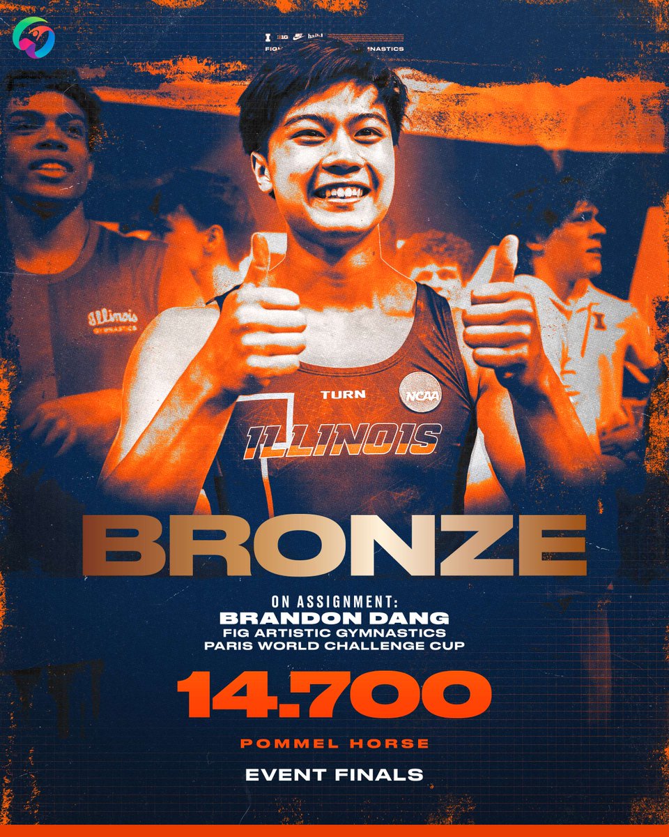 IlliniMGym's tweet photo. Bringing home bronze.

Brandon Dang takes third on pommel horse at the 2026 Paris World Challenge Cup! https://t.co/LDrYIGN8U6