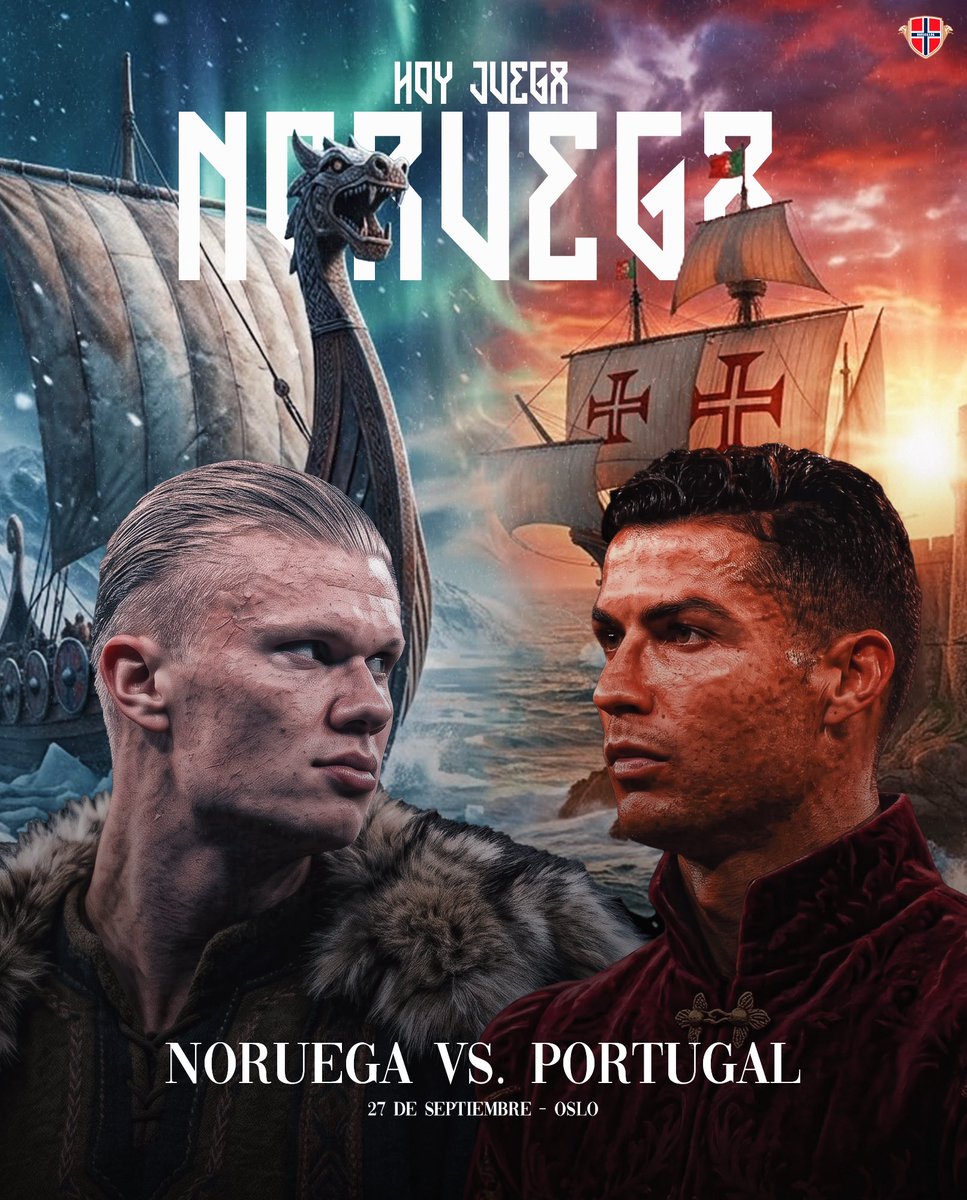 NoruegArg's tweet photo. ¡HOY JUEGA NORUEGA!

Se viene el primer Haaland vs. Ronaldo de la historia. https://t.co/pAOC2KectB