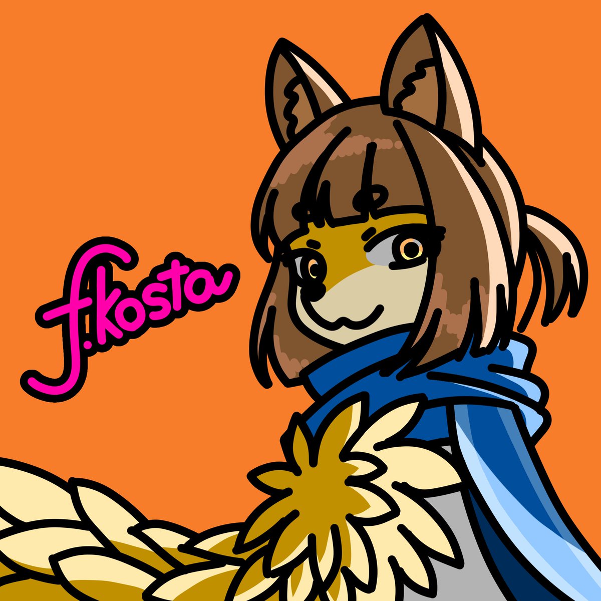 fy_kosta's tweet photo. デリマンさんにアイコン描いていただきました！

少ない線で動きと立体感を出してるのすごい！！
ケモノキャラを描くのは初めてだと聞きましたが、鼻先からの線もとっても可愛いです！

@deliman_diary
素敵な姿に描いてくださって本当にありがとうございます✨️🙏 https://t.co/sjPVh5Hqbj