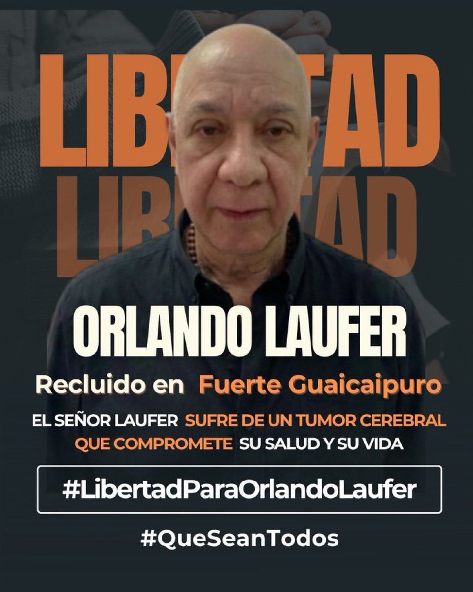 zulimadelvalle's tweet photo. Ayúdameeeee a difundir a #OrlandoLaufer lo queremos libreeeee, está enfermo. #NoLoDejemosMorir https://t.co/3Nanc9F1x2