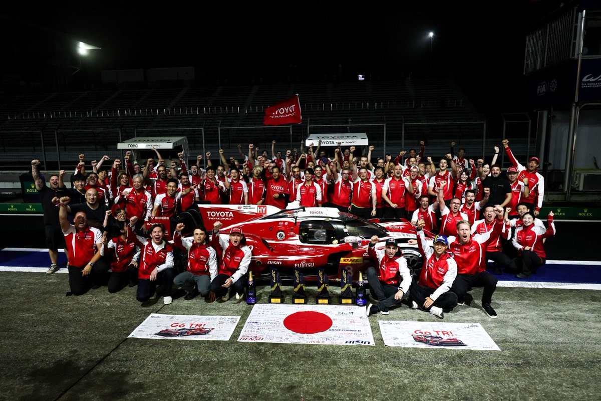 ToyotaRacing_JP's tweet photo. #WEC | 富士6時間レース🇯🇵

ホーム・富士で優勝することができました！
最高の景色を皆さんと一緒に見ることができて嬉しいです✨

たくさんの応援をありがとうございました🏁 

#TOYOTARACING #TR010HYBRID #6HFuji  #WECjp https://t.co/T7lZR77DfF