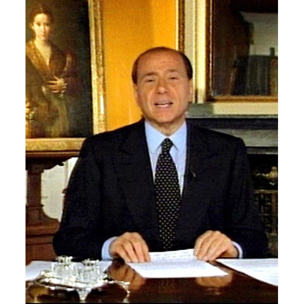 25YearsAgoLive's tweet photo. Italian Prime Minister Silvio Berlusconi makes a speech in response to the September 11 attacks in which he states: “we must be aware of the superiority of [Western] civilization, a system that has guaranteed well-being, respect for human rights and - in contrast with Islamic countries - respect for religious and political rights.” 

The declaration causes an uproar not only among Arab-Italians, but among Muslims around the world. 

In response, Berlusconi remarks that he has “many Muslim friends.”